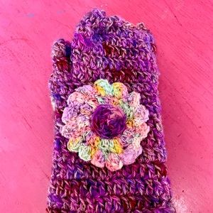 Handcrafted Crocheted, My original design, wool fingerless mitts!!